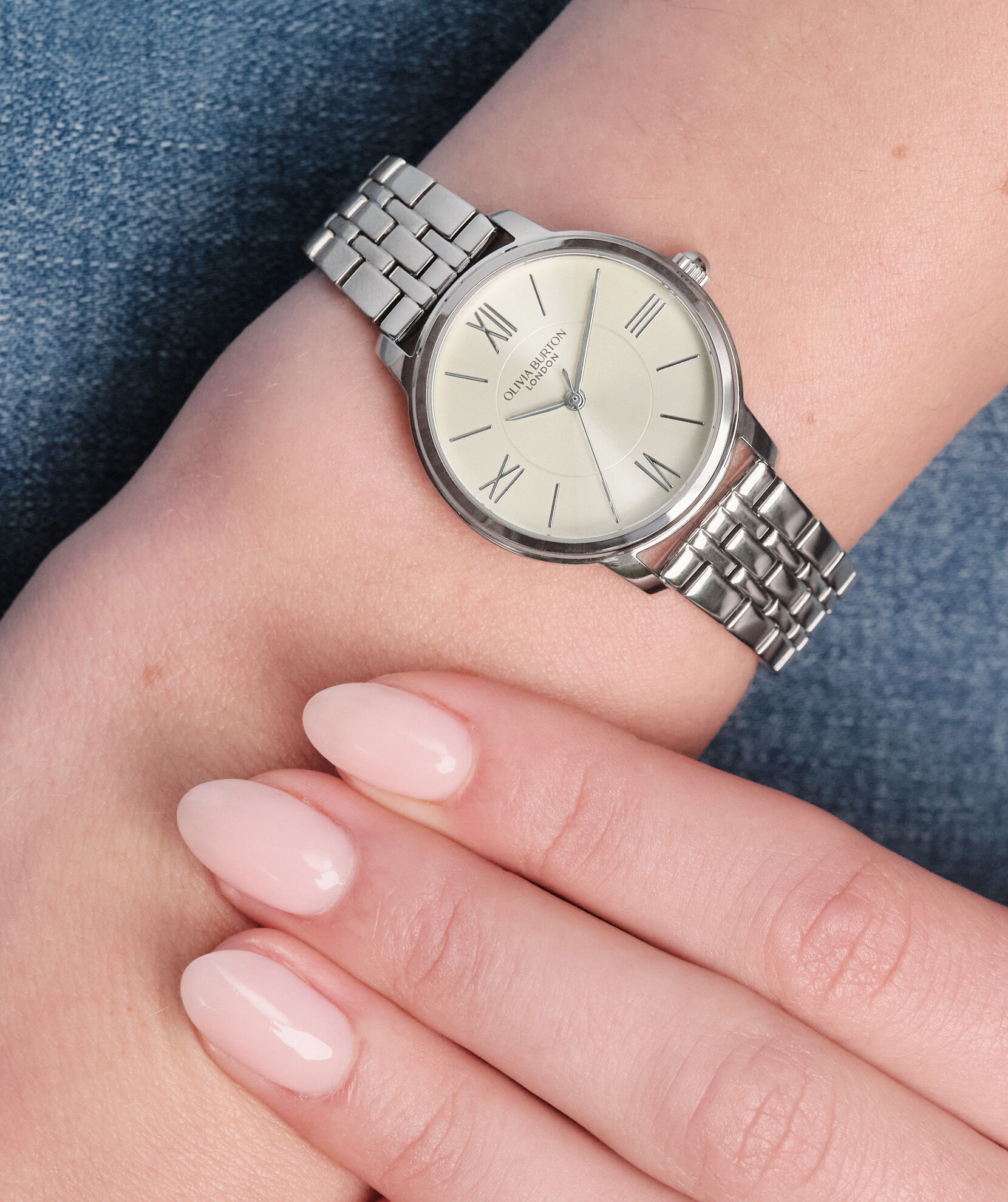 Classic 30mm Westbourne White & Silver Bracelet Watch | Olivia