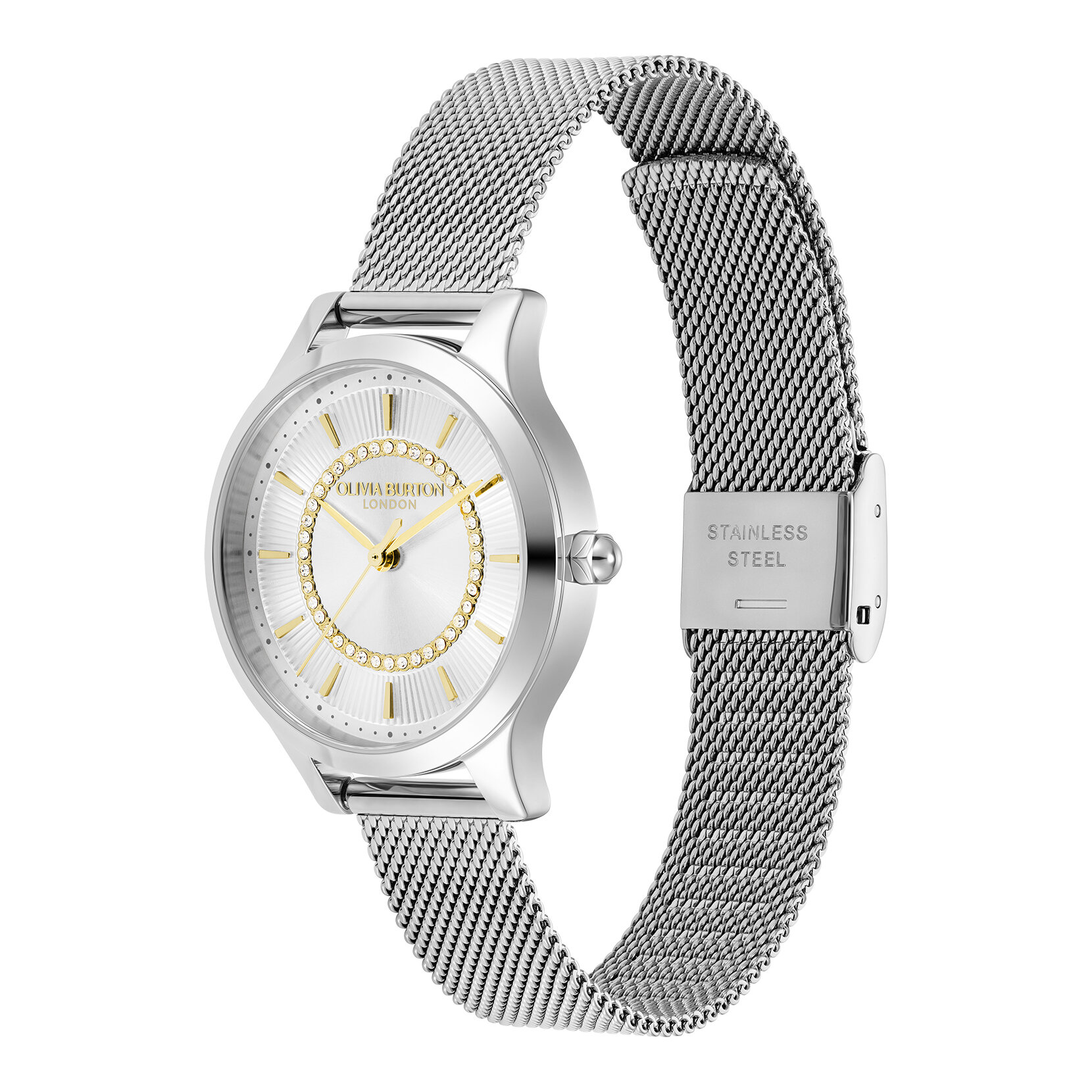 30mm Wonderlust White & Silver Mesh Watch