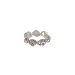  Floral Charm Rope Ring Silver 