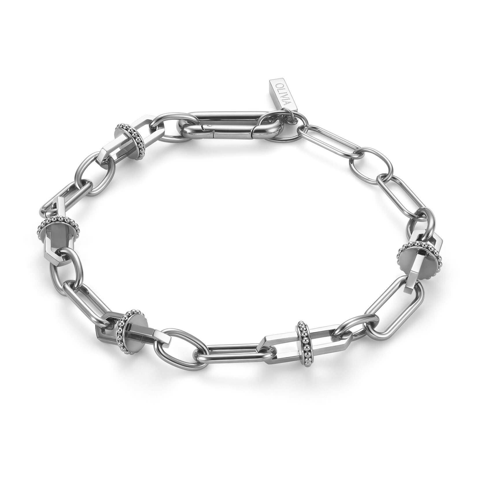 Mini Anchor Link Silver Tone Bracelet