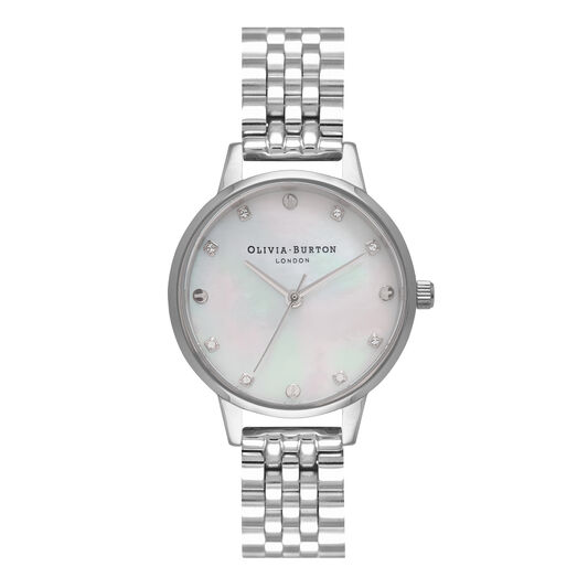 Midi Classic Pearl Dial Silver Bracelet Watch
