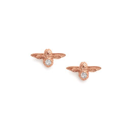 Celebration Stones Celebration Bee Studs Rose Gold & White Topaz (April)