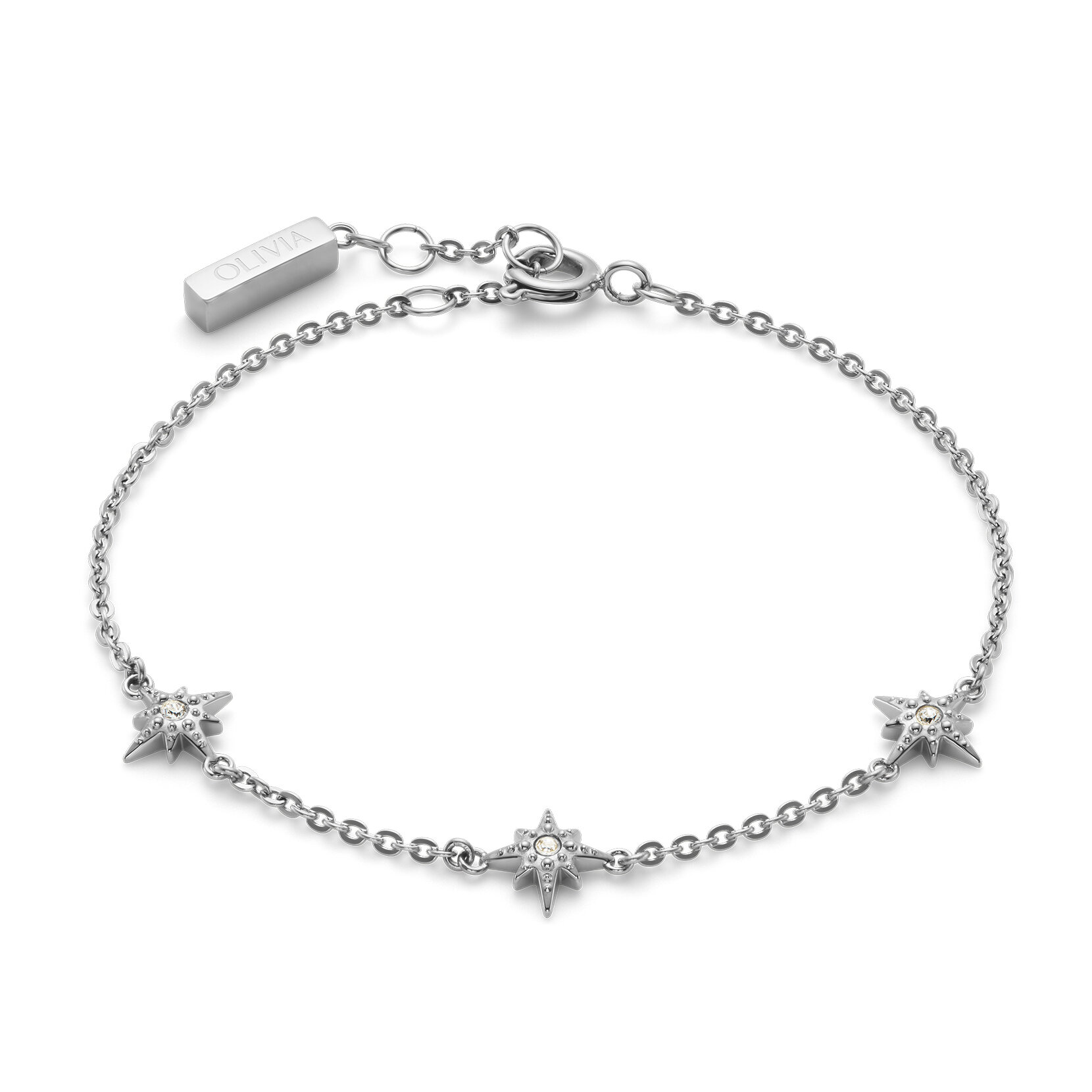 Ever Stacked North Star Silver Tone Stacking Bracelet
