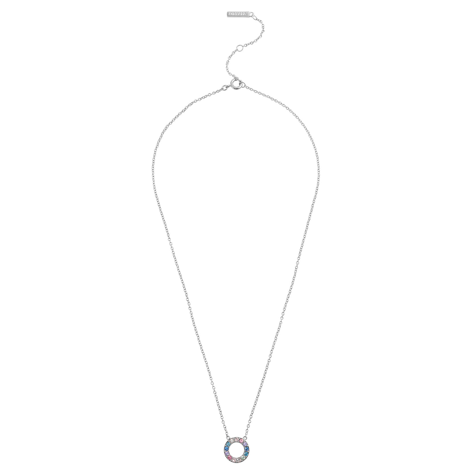 Silver Rainbow Halo Necklace