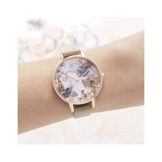 Marble Florals Big Dial Watch