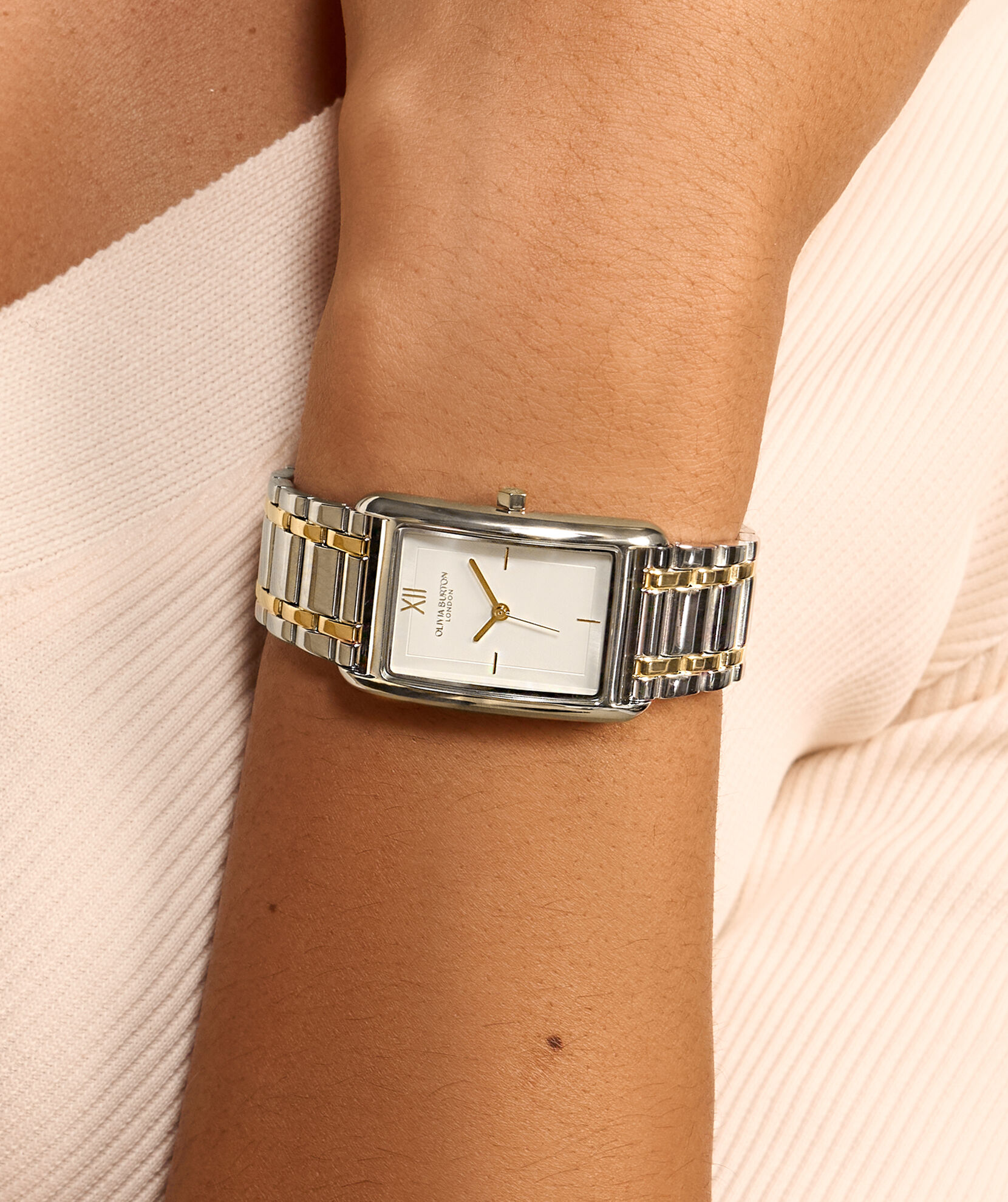 Olivia burton two tone watch sale