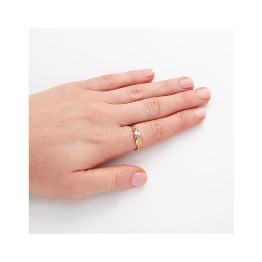 Under The Sea Shell Bubble Ring Gold S