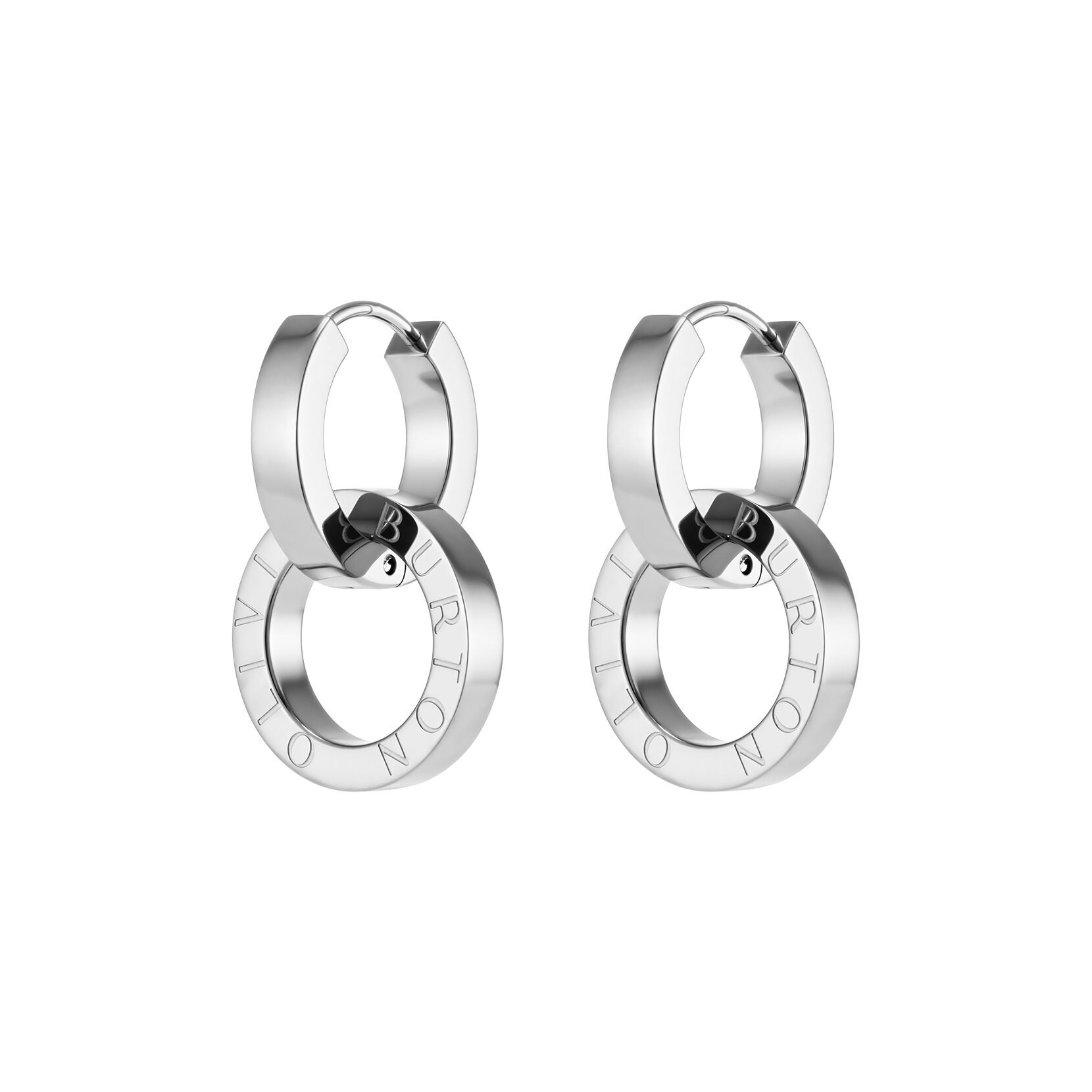 Honeycomb Toggle Silver Tone Hoop Earrings