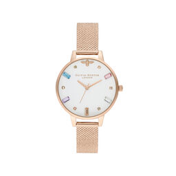 Rainbow Bee Pale Rose Gold Boucl&eacute; Mesh