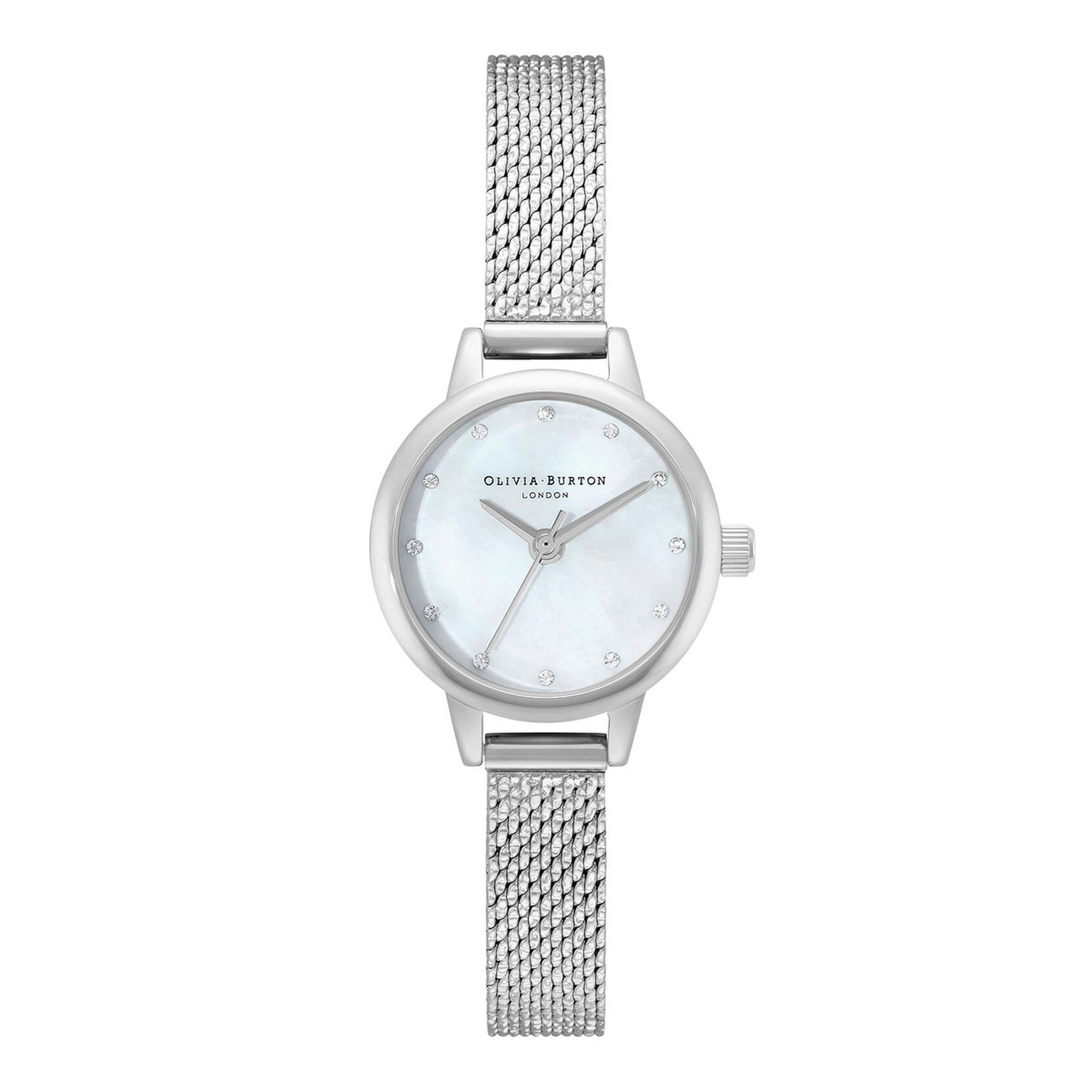 23mm White & Silver Mesh Watch