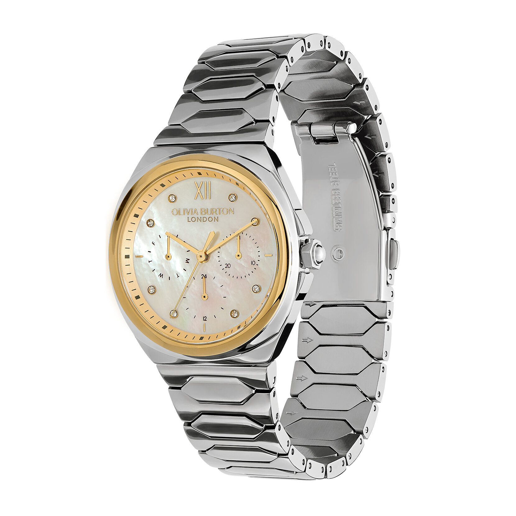 36mm Lustre Multi-Function White & Two Tone Bracelet Watch