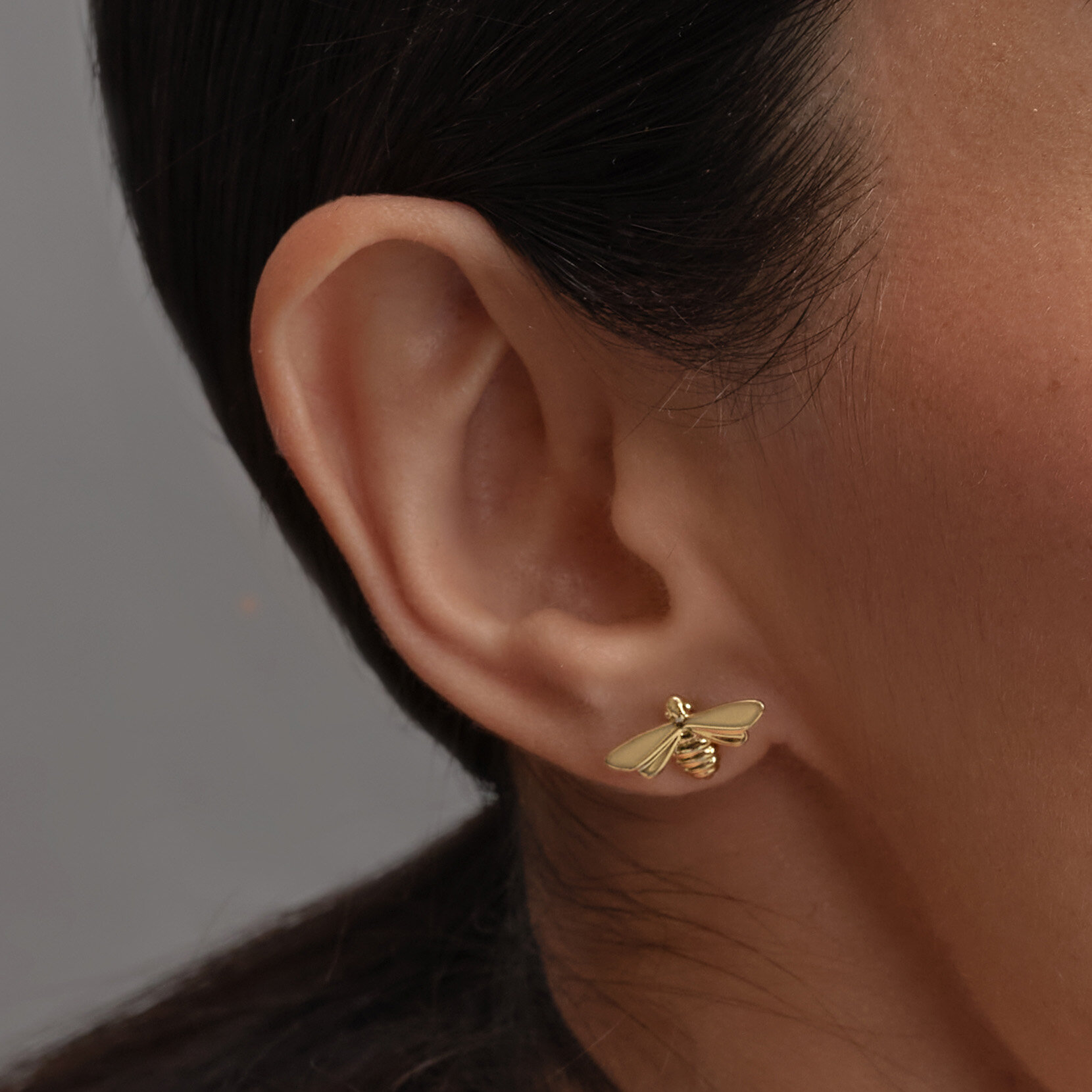 Honey Bee Gold Plated Stud Earrings