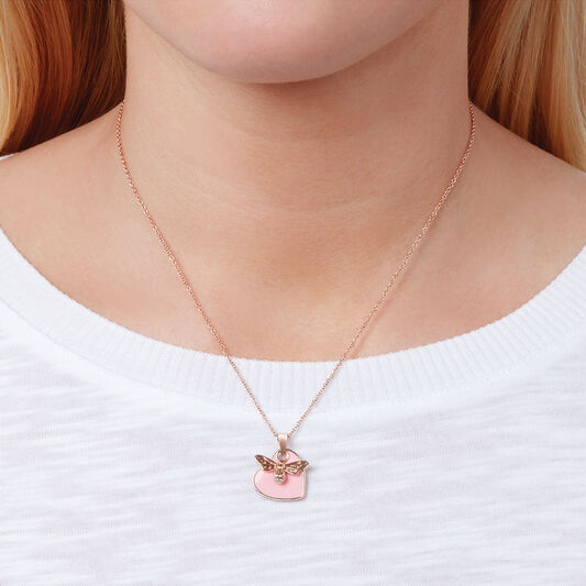 You Have My Heart Necklace Pink & Rose Gold