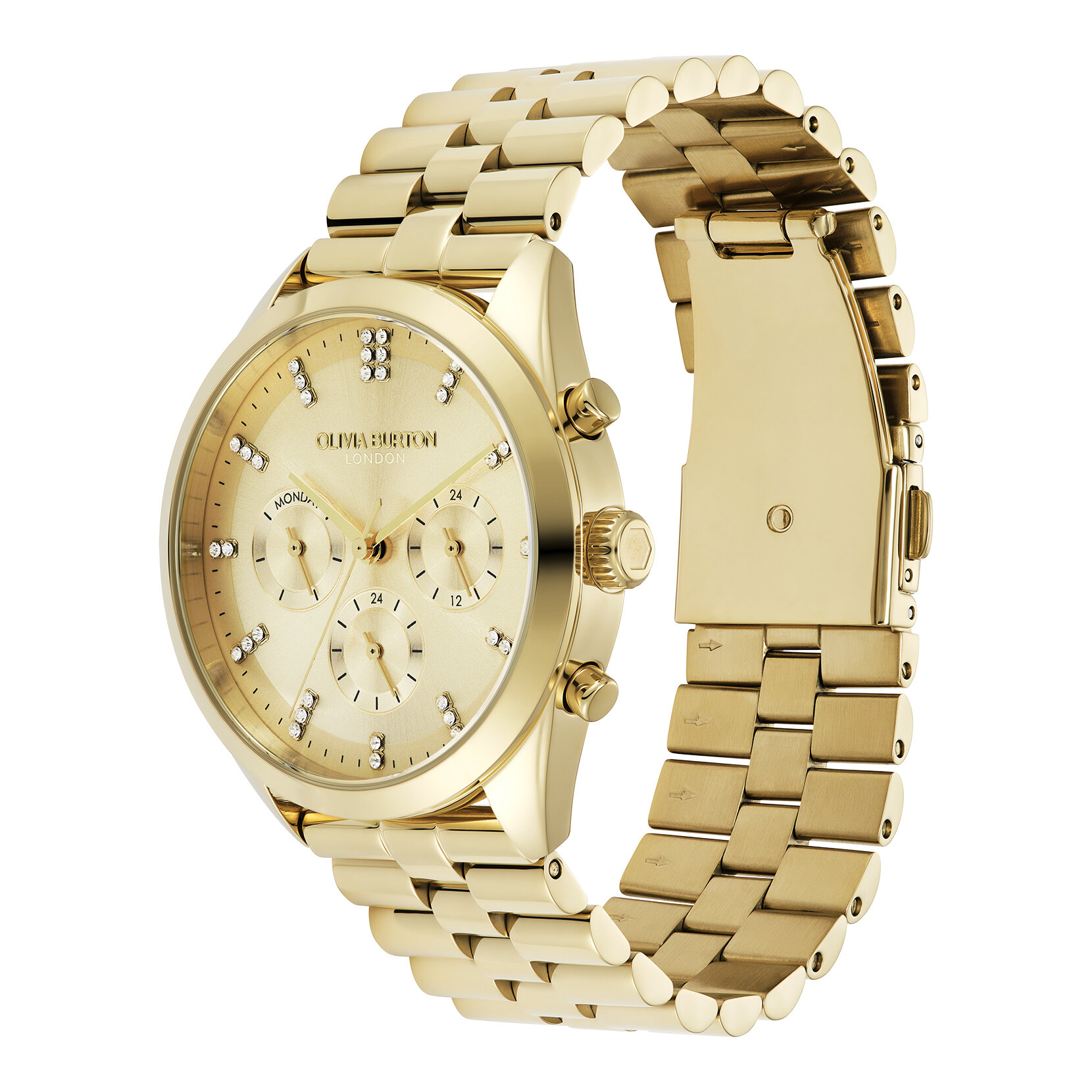 38mm City Classic Multifunction Gold Bracelet Watch