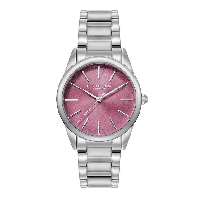 34mm Glowful Pink Crush & Silver Bracelet Watch