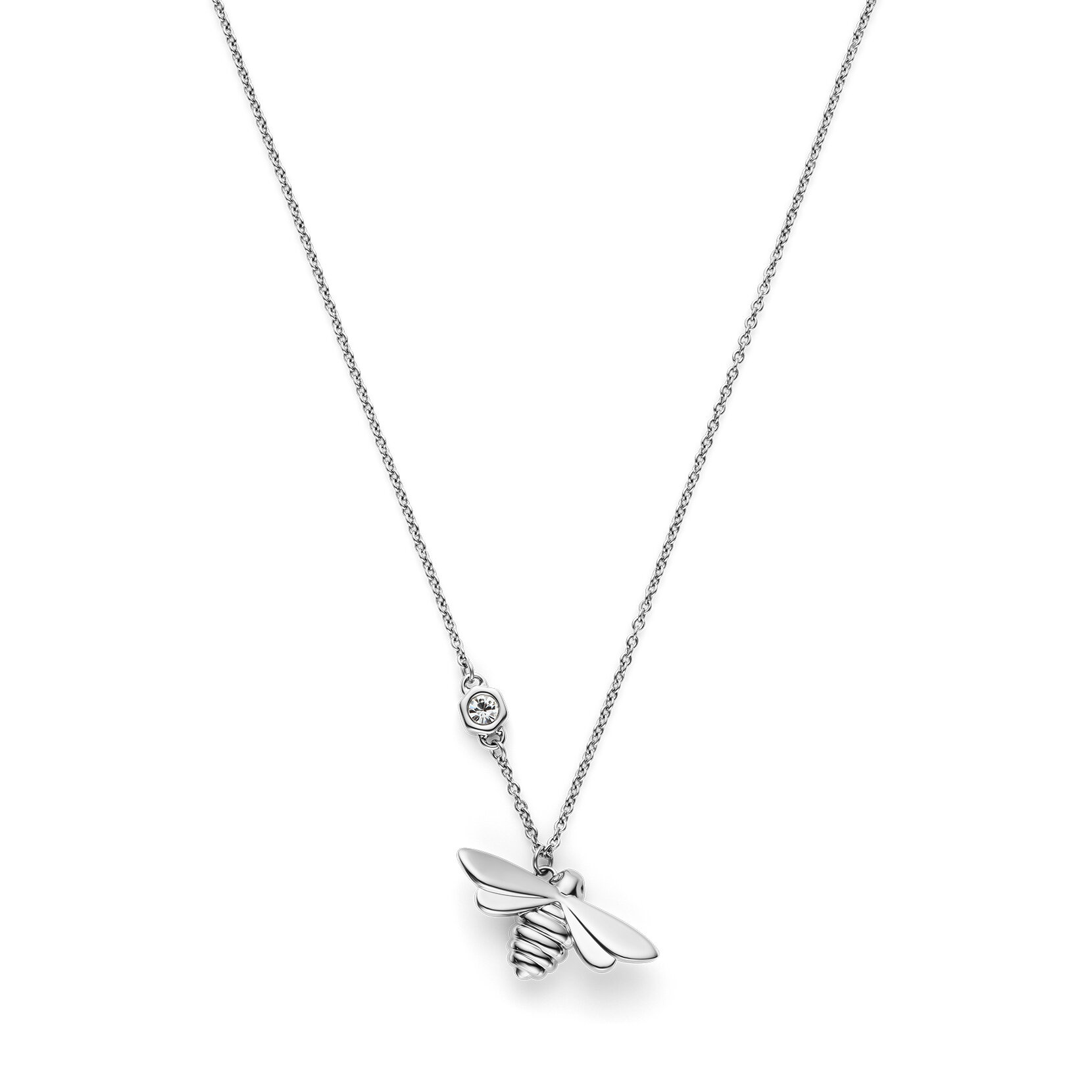 Honey Bee Silver Tone Necklace