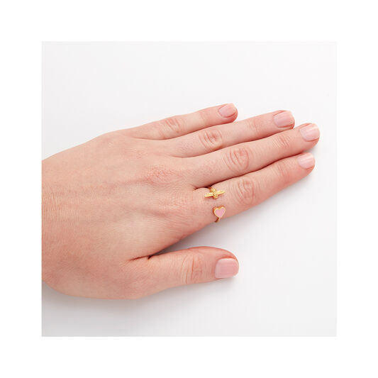 Love Bug Ring Grey & Rose Gold