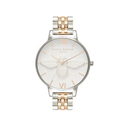  3D Bee Bracelet Silver & Rose Gold 