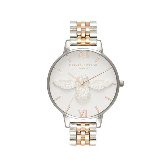 3D Bee Bracelet Silver & Rose Gold