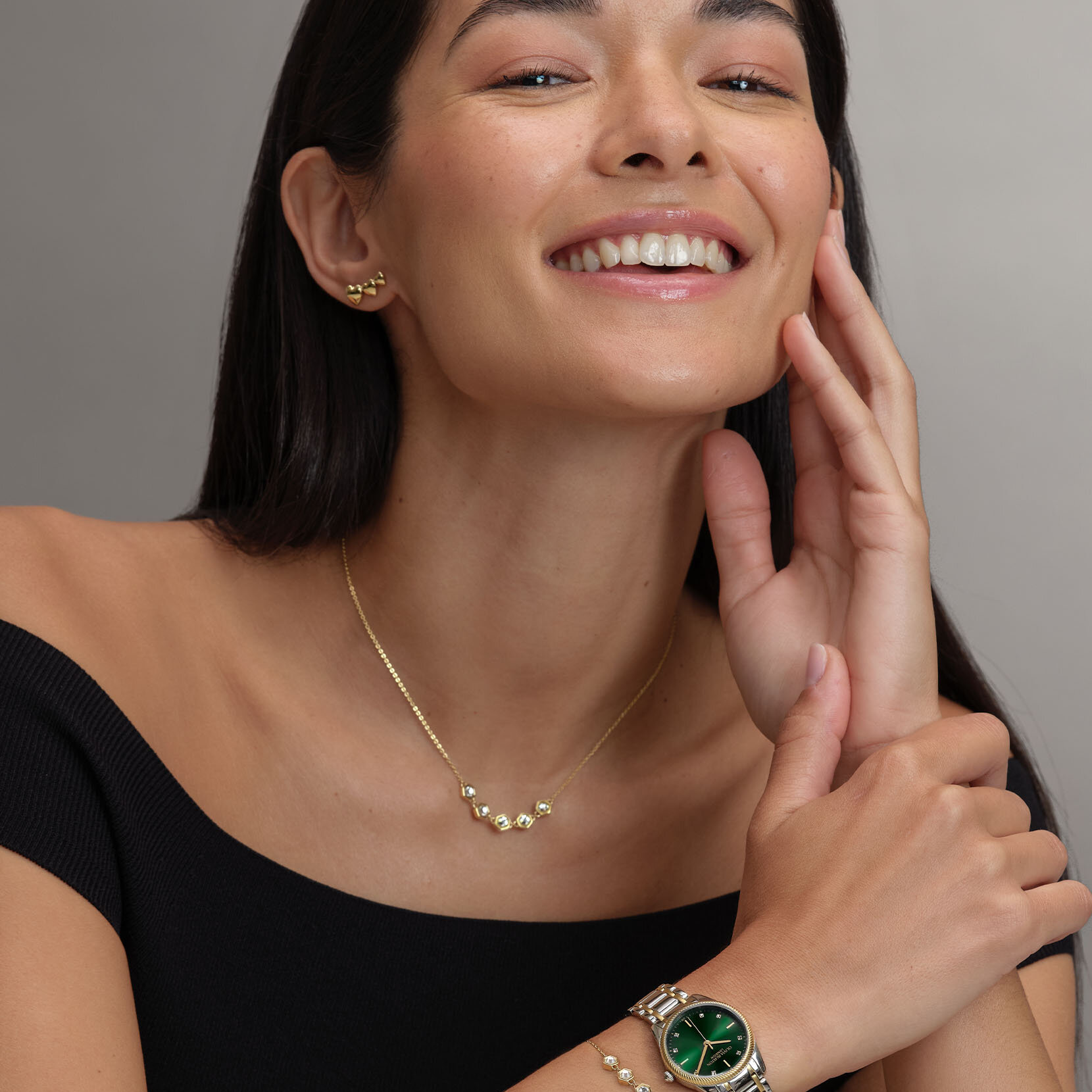 28mm Egerton Forest Green & Two Tone Bracelet Watch