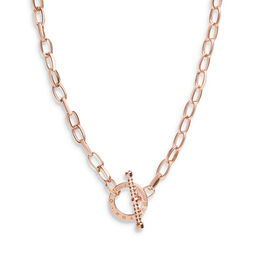 Bejewelled T-Bar Necklace Rose Gold