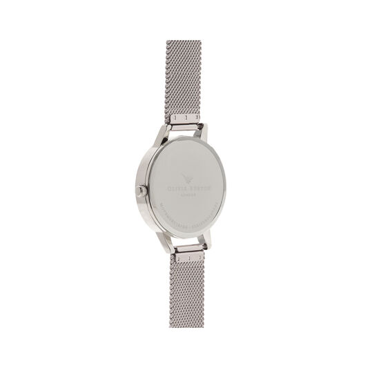 Lace Detail Silver Mesh Watch