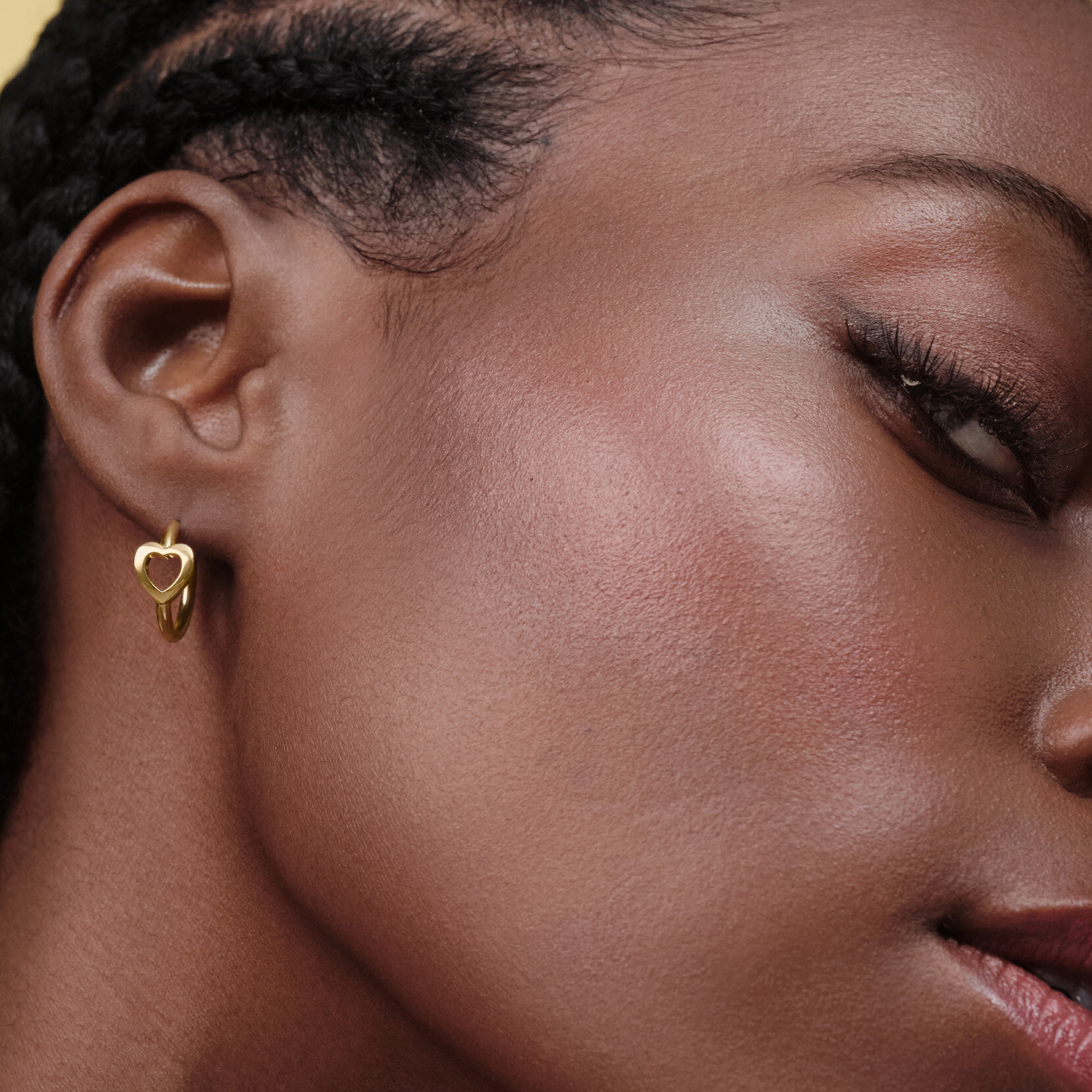 Kindred Interlink Heart Gold Plated Hoop Earrings