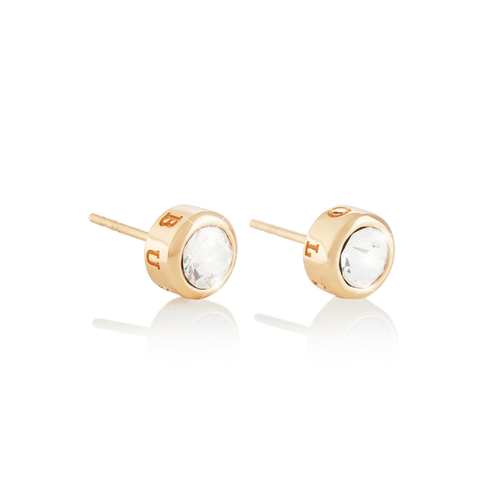 Gold Round Stud Earrings