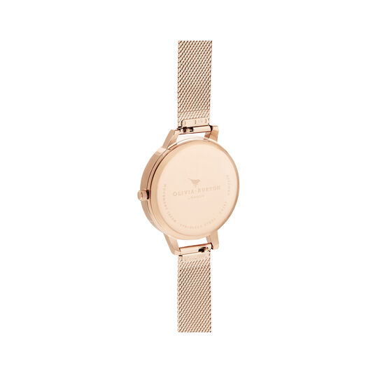Demi Silver Glitter Dial & Rose Gold Mesh