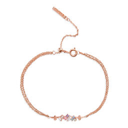 Rainbow Bee Chain Bracelet Rose Gold