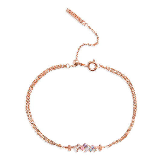 Rainbow Bee Chain Bracelet Rose Gold