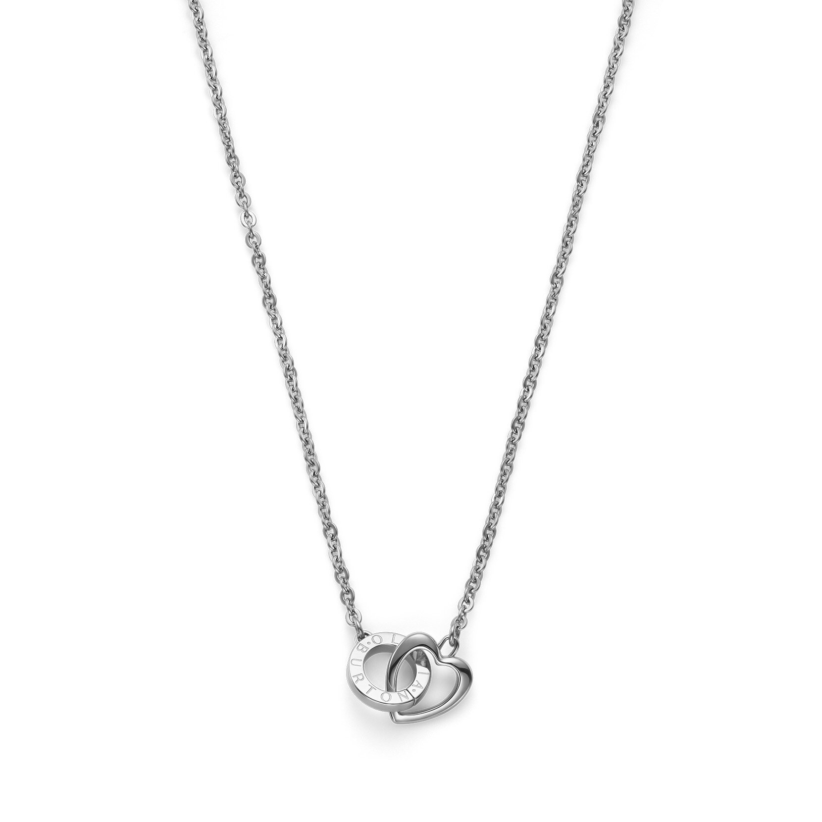 Kindred Interlink Heart Silver Tone Necklace