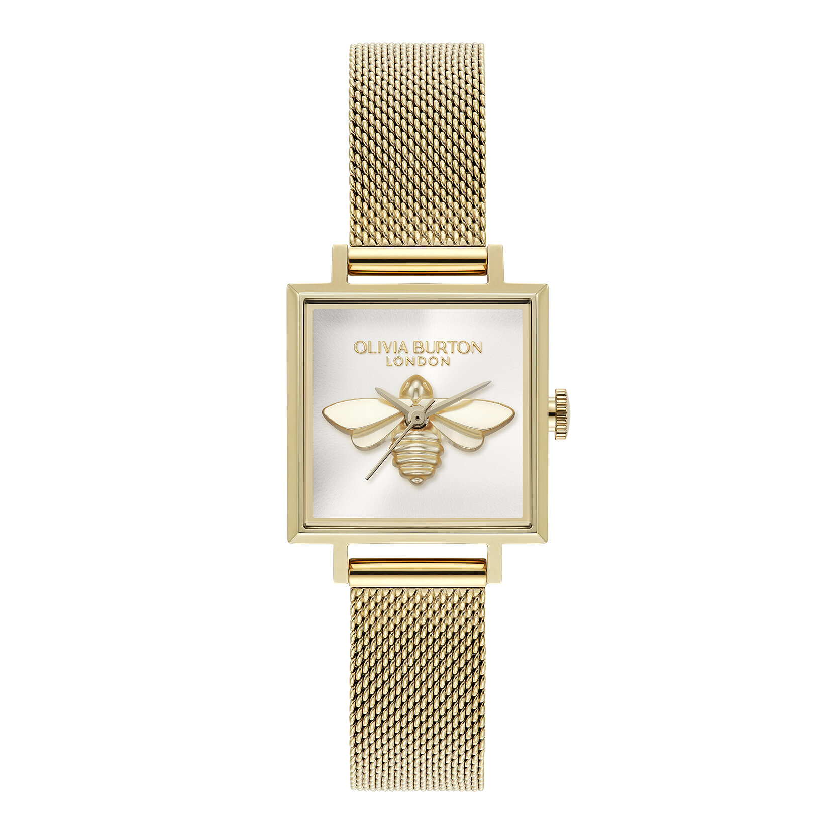 23mm Lucky Bee White & Gold Mesh Watch