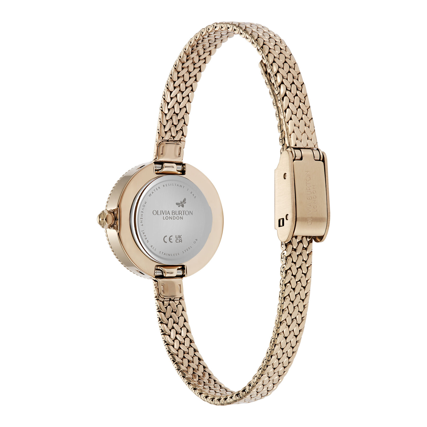 Classic 20mm Finery Rose Gold Mesh Watch | Olivia Burton London