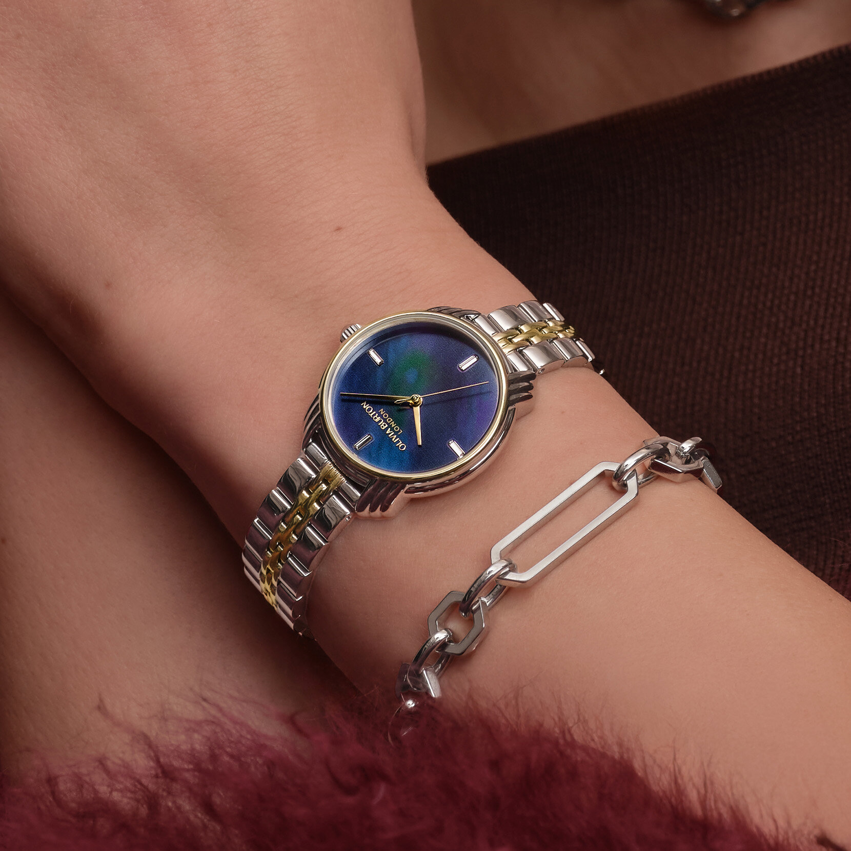 30mm Art Deco 2.0 Navy & Two Tone Bracelet Watch