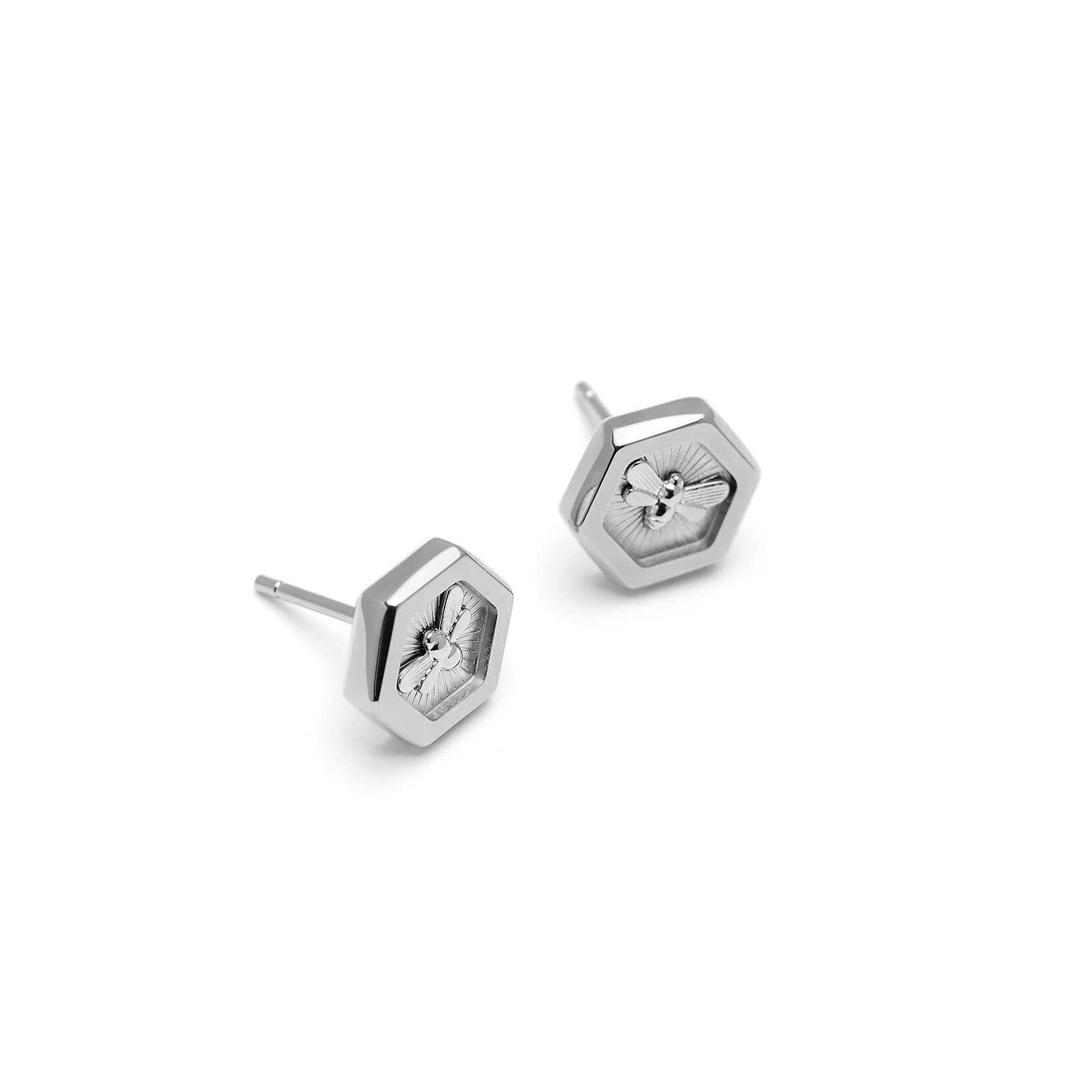 Minima Bee Silver Stud Earrings