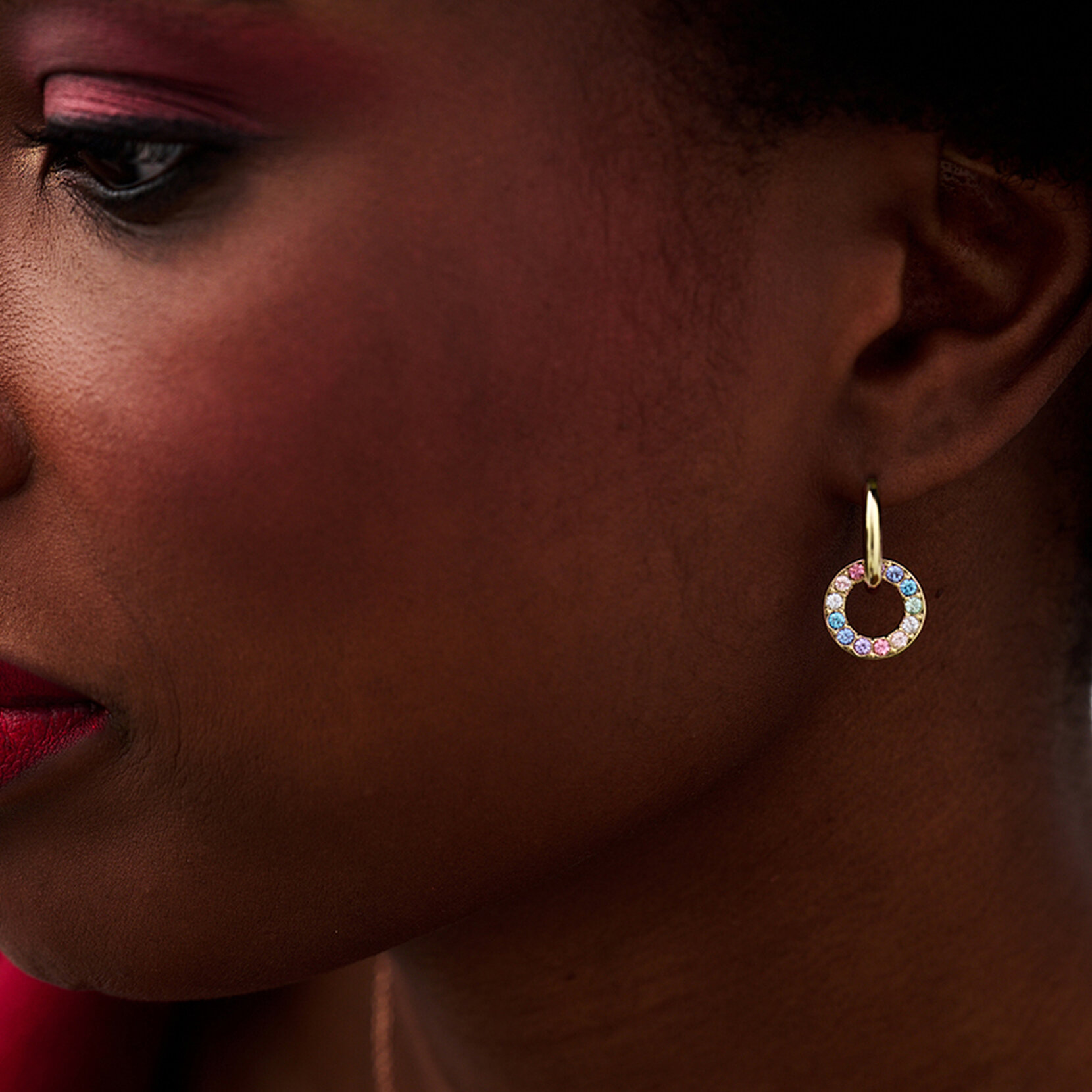 Gold Rainbow Halo Earrings