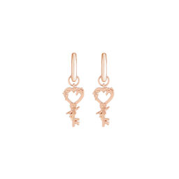 Celebration Key Huggie Hoop Rose Gold