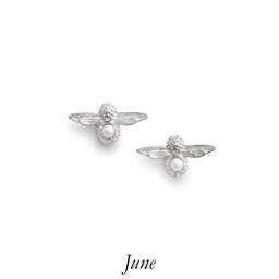 Celebration Bee Studs Silver & Pearl
