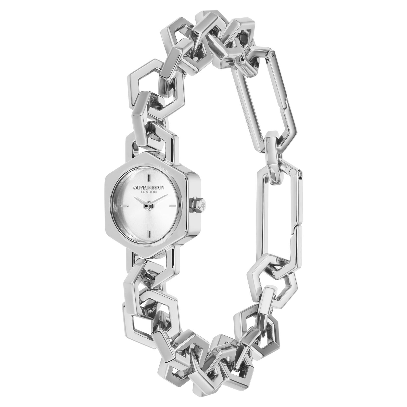 20mm Hex Link Mini Silver Bracelet Watch