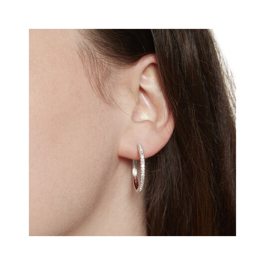 Hoop Earrings with White Topaz