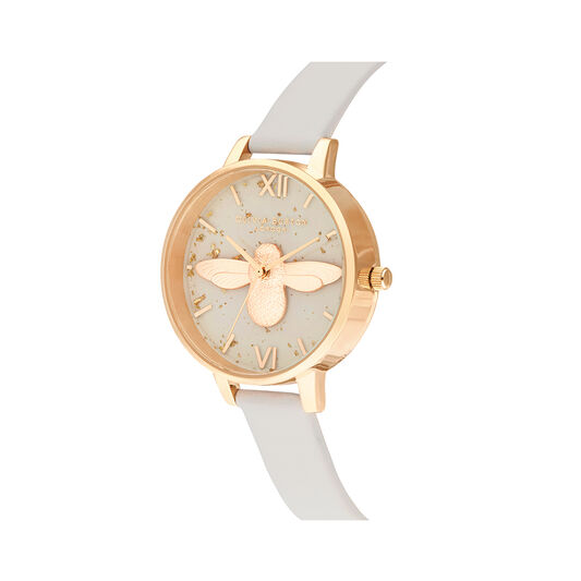 Celestial 3D Bee, Pearl Pink & Gold
