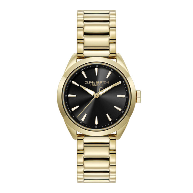 34mm Geo Black & Gold Bracelet Watch