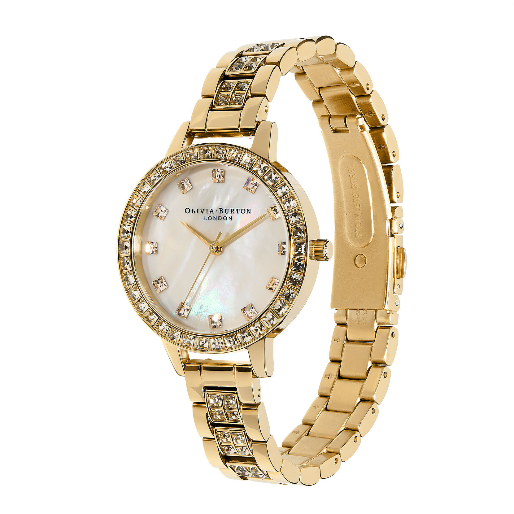 34mm White & Gold Bracelet Watch