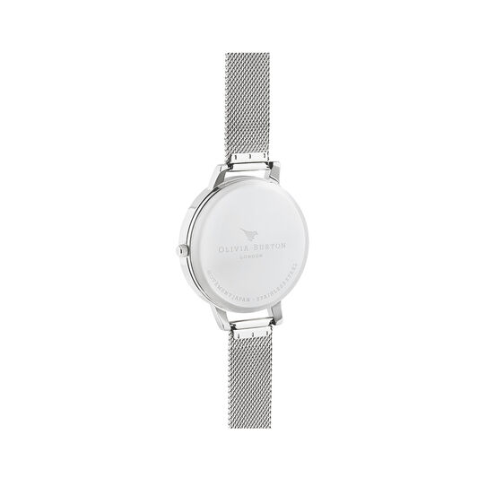 Sunlight Florals Big Dial Silver Mesh