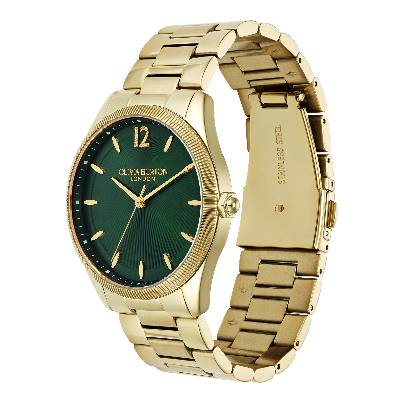 38mm Radiate Forest Green & Gold Bracelet Watch