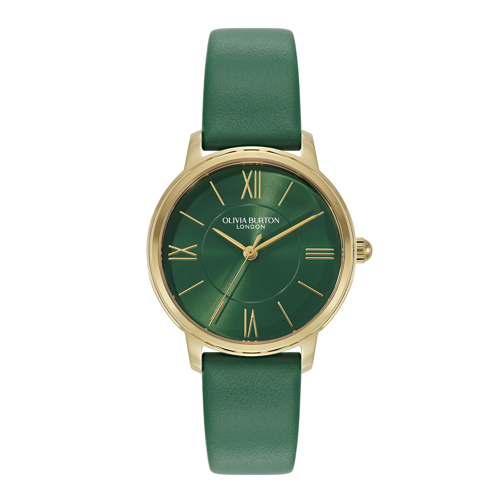 30mm Westbourne Gold & Deep Green Leather Strap Watch