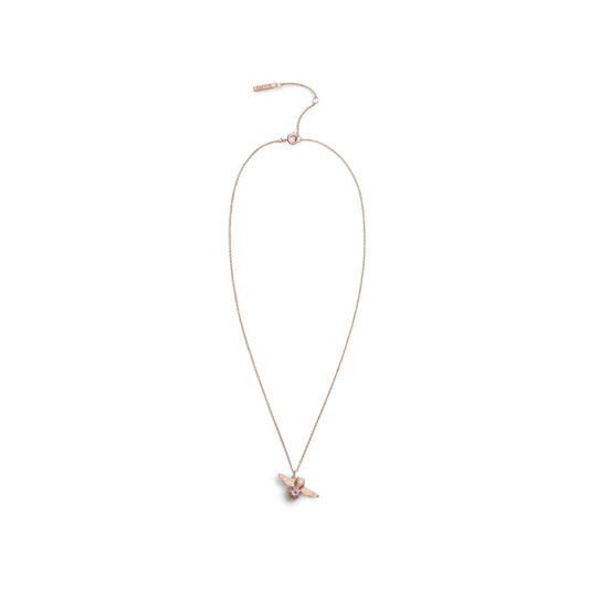 Bejewelled Bee Necklace Rose Gold & Amethyst