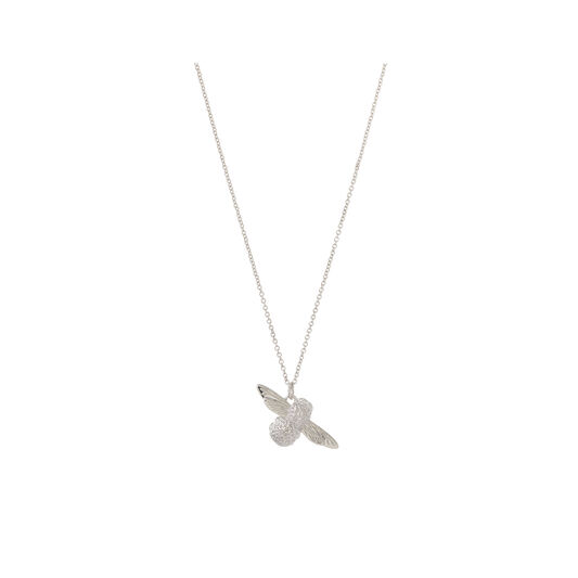 3D Bee Pendant Necklace Silver