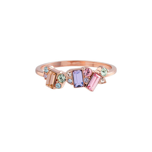 Rose Gold Rainbow Cluster Ring